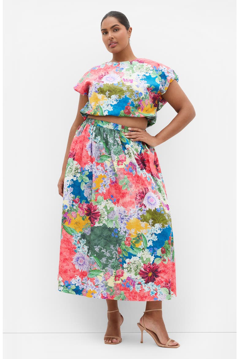 Sarina Cotton Crop Bubble Top, Alternate, color, FOOLS FLORAL