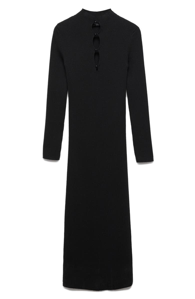 MANGO Long Sleeve Rib Midi Sweater Dress, Alternate, color,