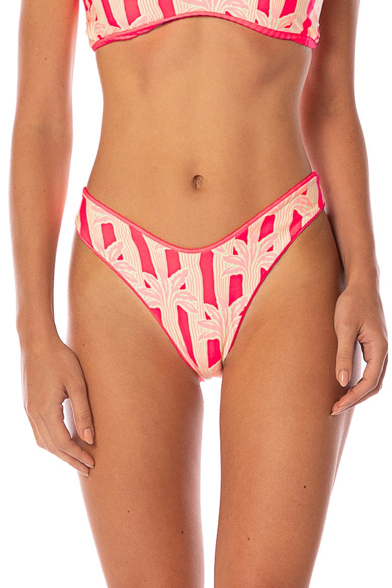 Flame Coral Splendor Reversible Bikini Bottoms, Alternate, color, BRIGHT RED