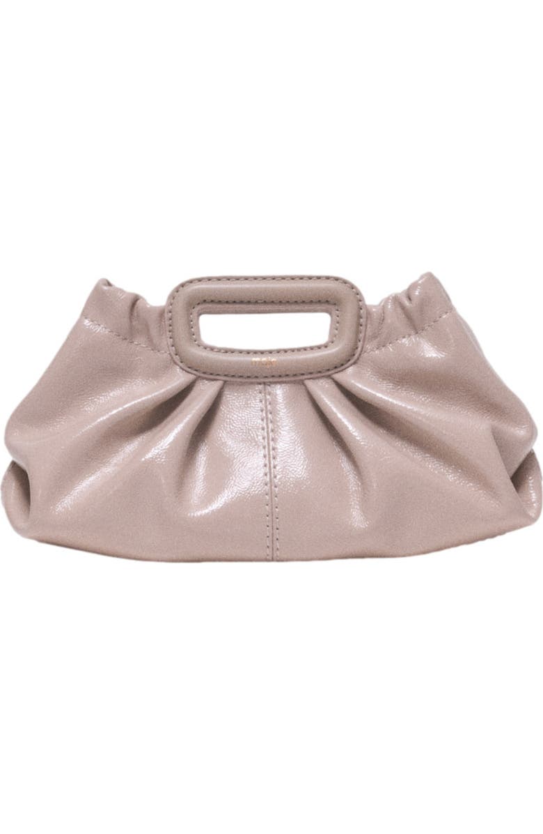 maje Mini naplak leather clutch, Main, color, Mastic Beige