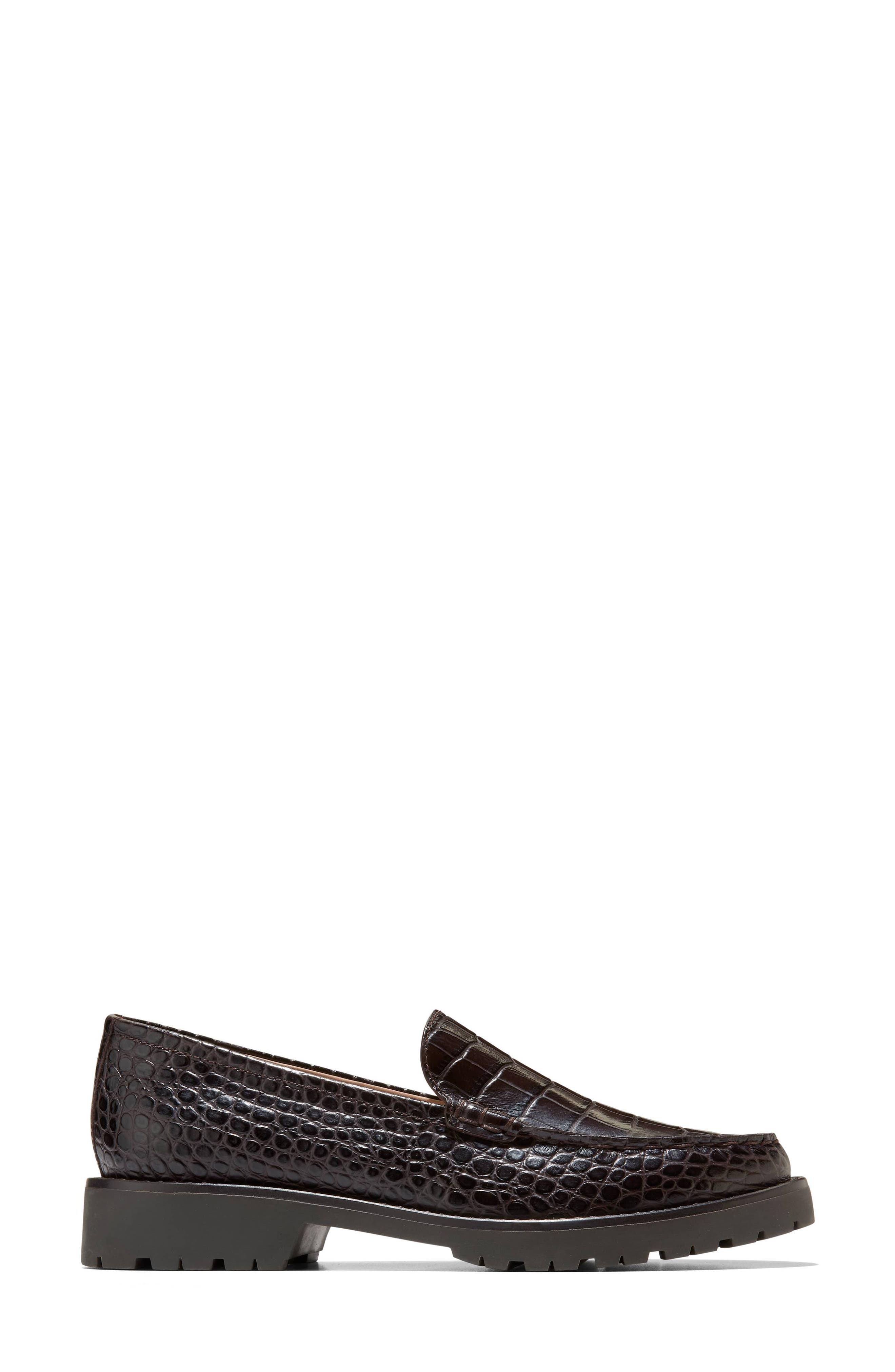 Thelle Croc Embossed Loafer, Alternate, color, CHOCOLATE CROC PRINT LEATHER