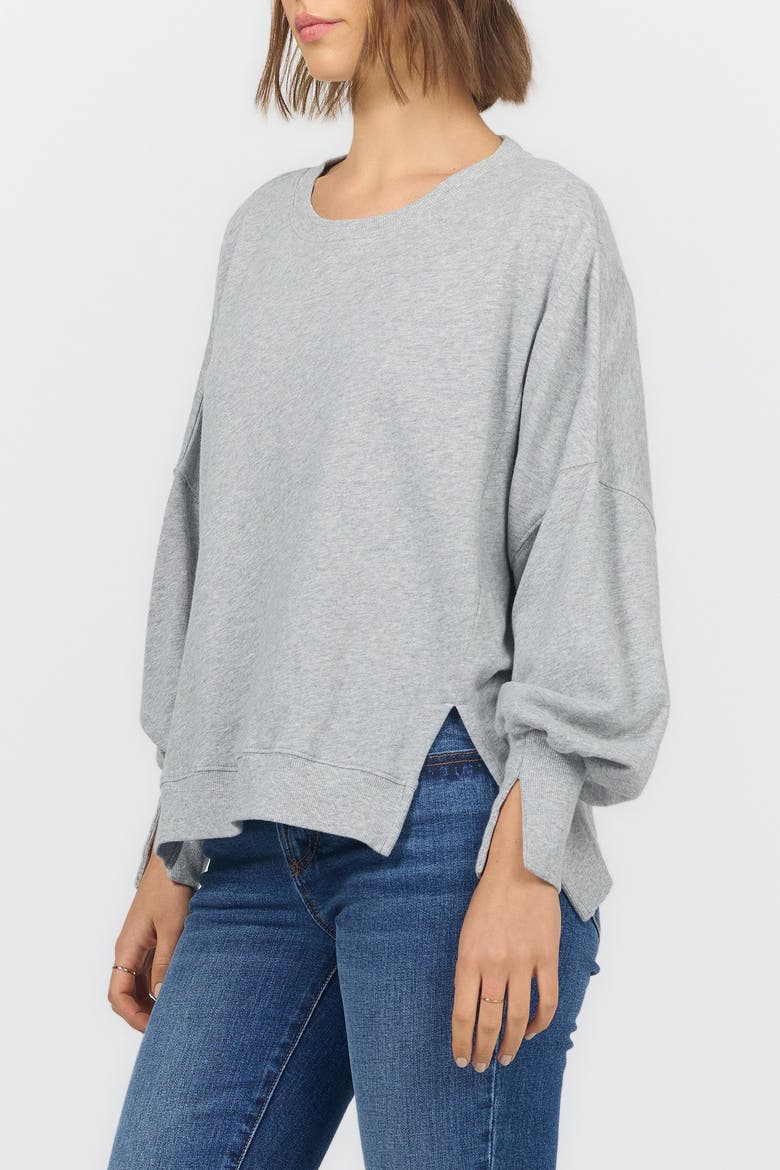 Trenton Oversized Terry Sweatershirt Sweater, Alternate, color, Heather Grey