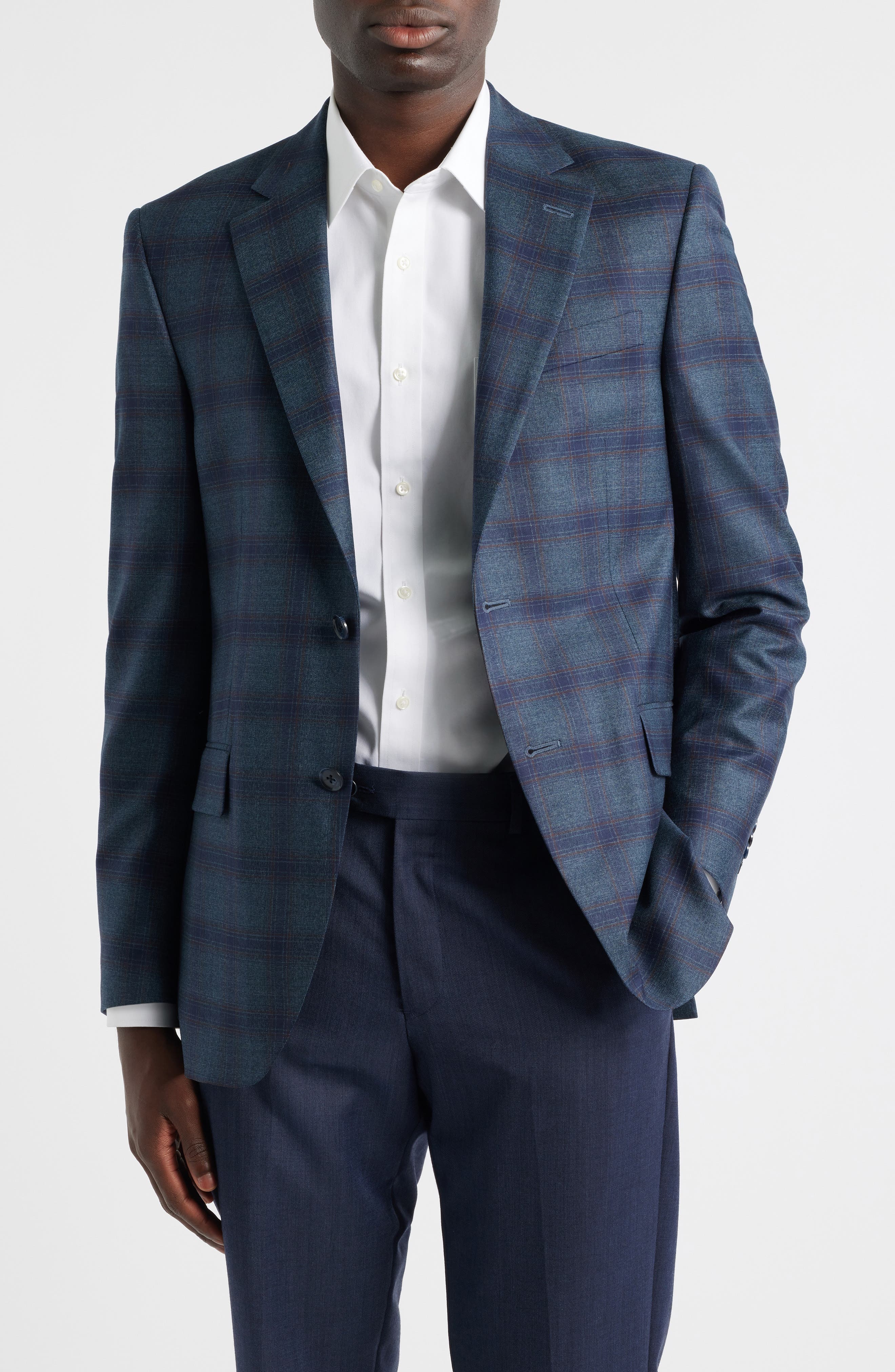Peter Millar Flynn Classic Fit Windowpane Check Wool Sport Coat