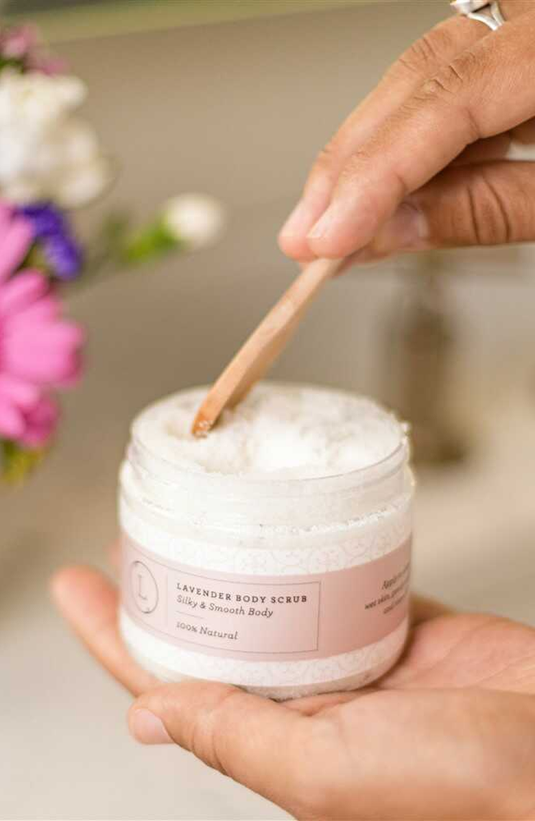 Lizush Natural Body Scrub, Lavender Body Salt Scrub, Alternate, color, NO COLOR