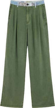 Desigual Straight Leg Pleat Pants