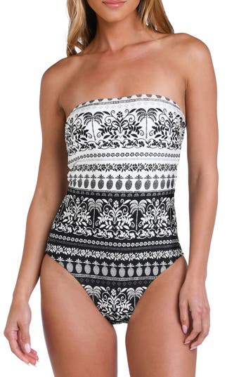 Sunshine 79 Ivory Coast Bandeau One-piece Swimsuit In Multi