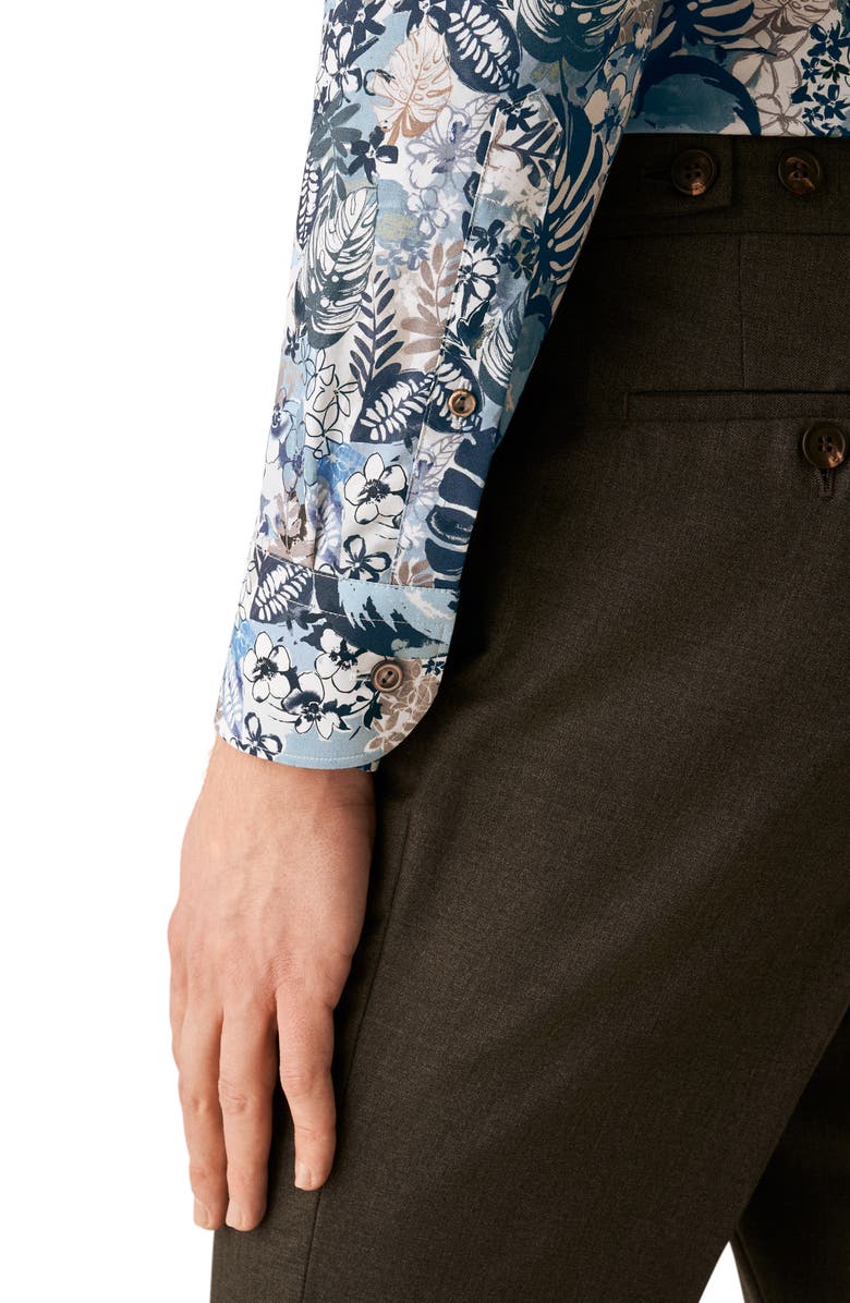 Eton Slim Fit Floral Dress Shirt, Alternate, color, 
