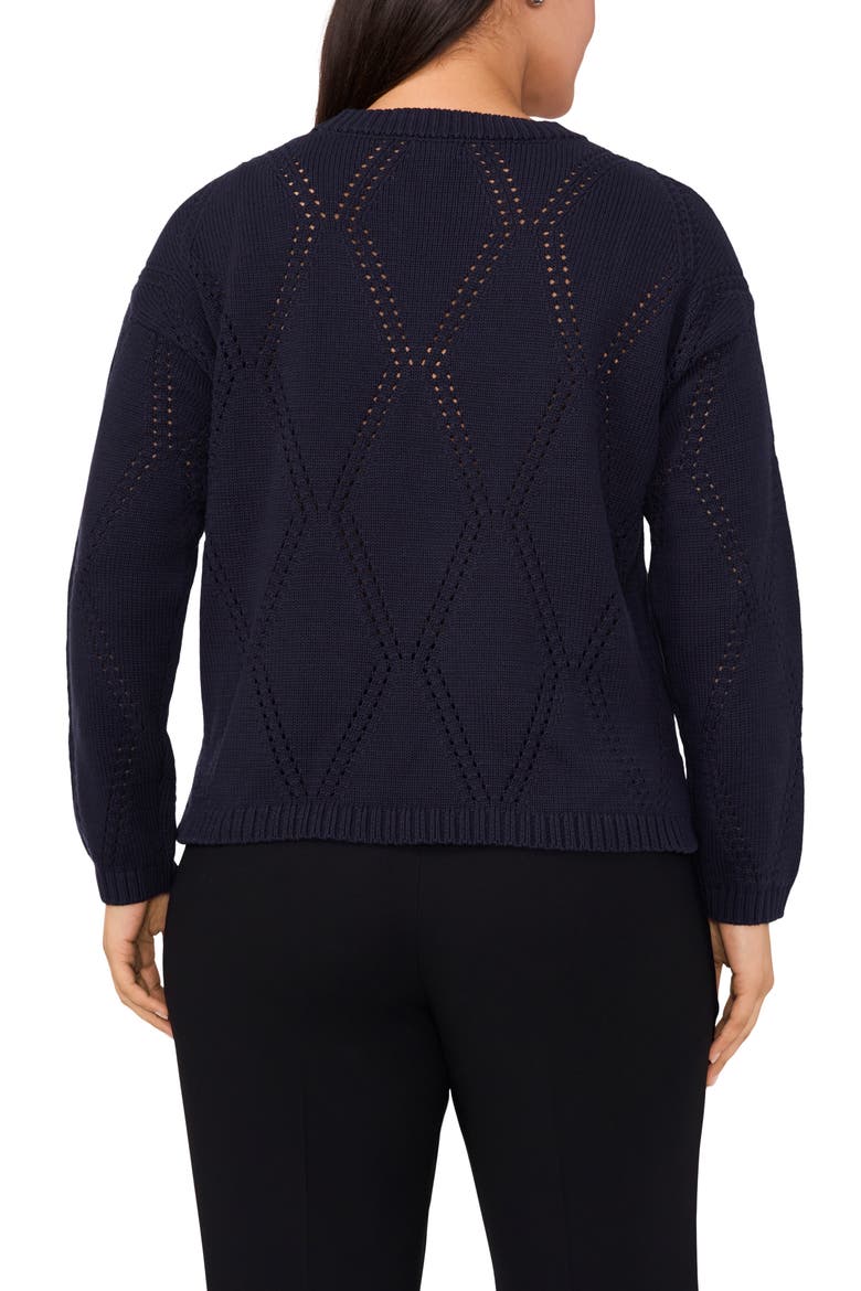 High-Low Crewneck Sweater, Alternate, color, NAVY DEPTHS
