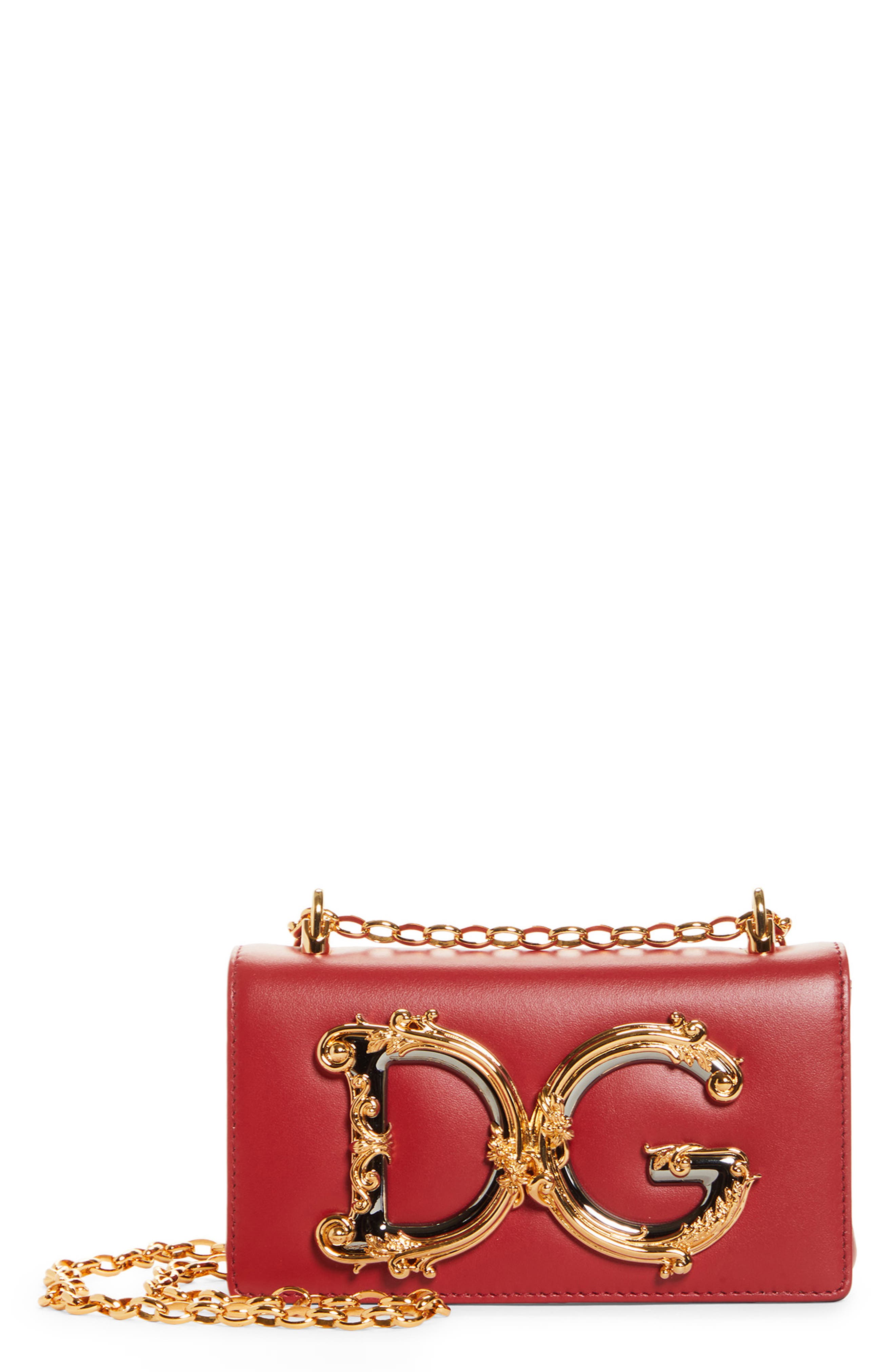 Dolce&Gabbana Girls Logo Leather Phone Crossbody Bag (Women