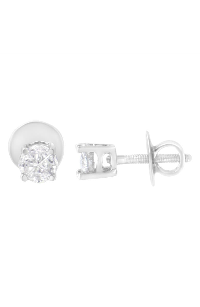 Haus of Brilliance 14K White Gold 1/2 Cttw Pie-Cut Diamond Solitaire Stud Earrings, Alternate, color, White