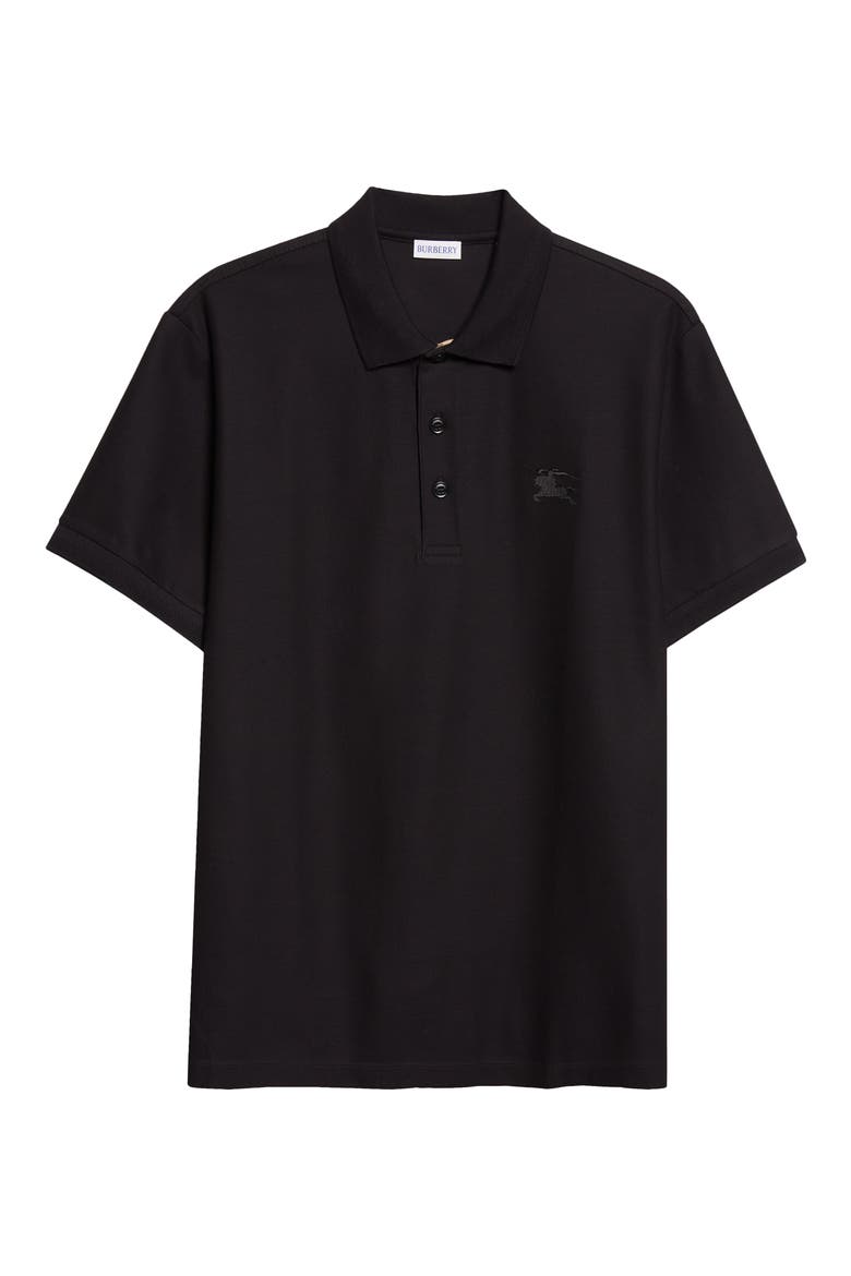 Eddie EKD Embroidered Cotton Piqué Polo, Alternate, color, BLACK