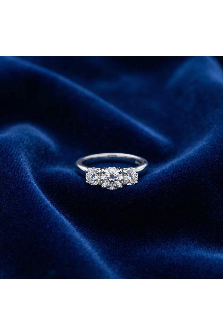 1 3/4 Ct Three Stone Diamond Engagement Ring 10K Gold Lab Grown, Alternate, color, 10k White Gold