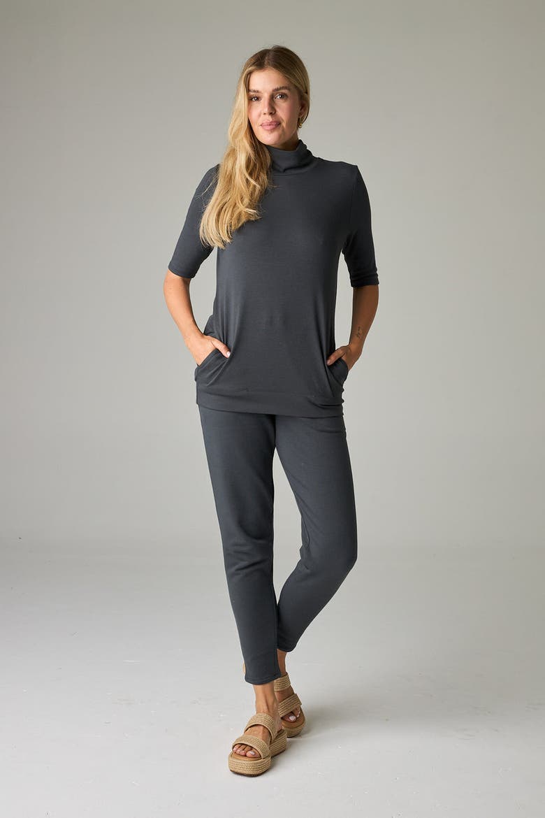 Acadia Aspen Eco-Luxe Rib Short-Sleeve Top - Ultra-Luxe Flow, Alternate, color, Slate