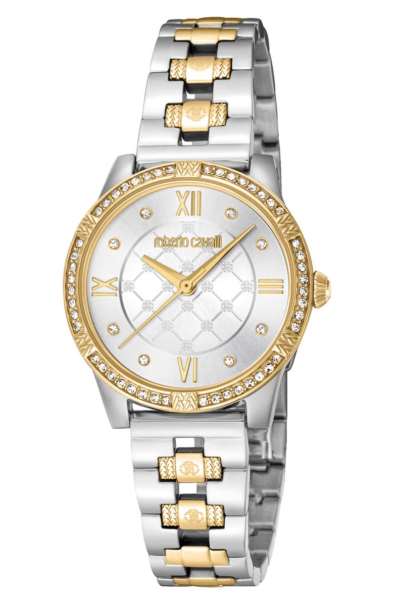 Roberto Cavalli by Frank Muller Watch, 33mm, Main, color, Two Tone Silver/ Gold/ White