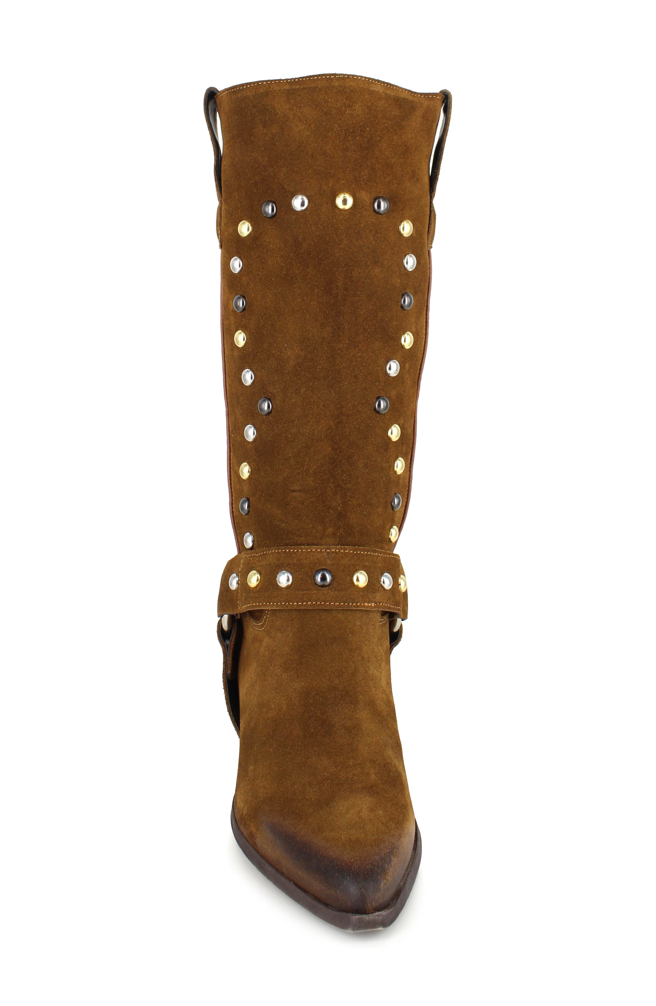 Giana Studded Western Boot, Alternate, color, TAN SUEDE