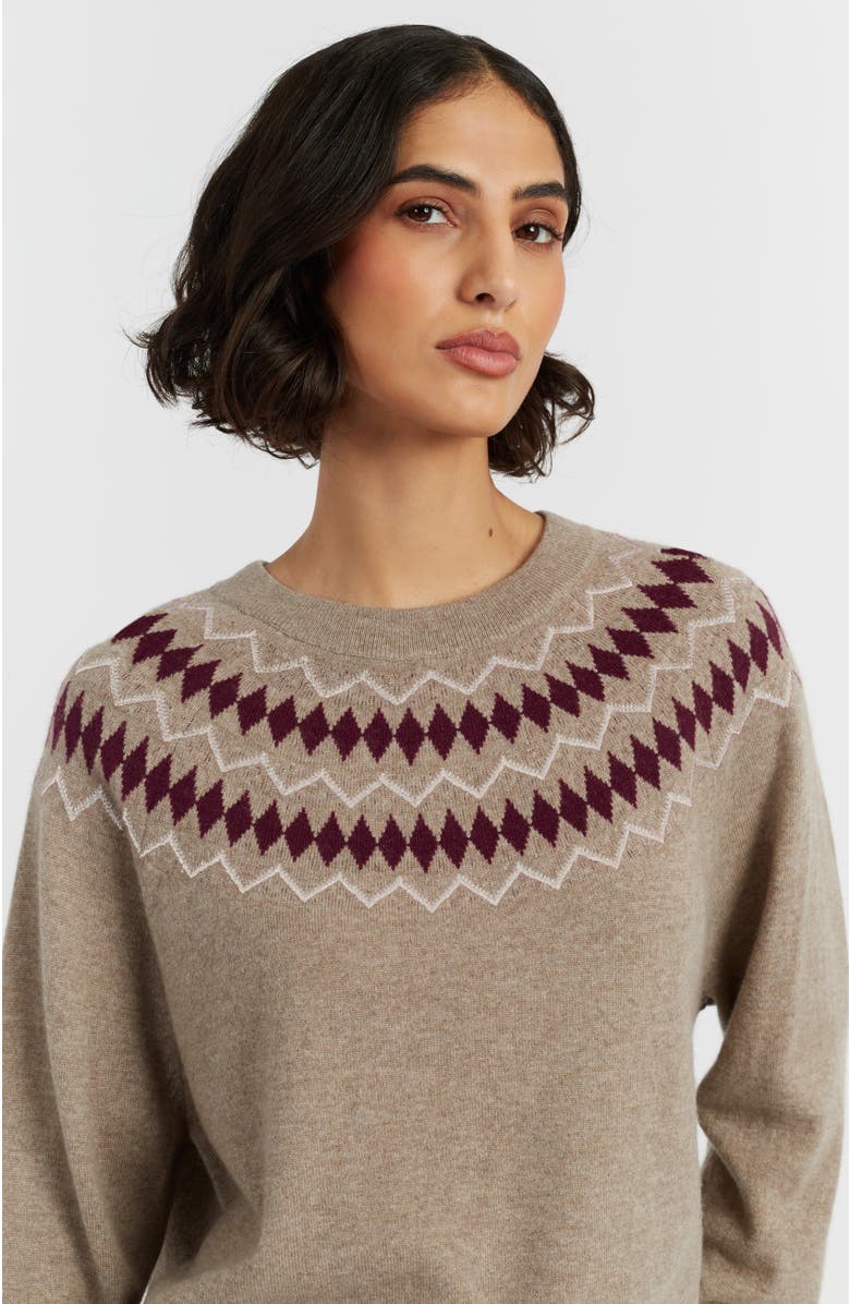 Chinti & Parker Wool Cashmere Diamond Fair Isle Sweater, Alternate, color, Warm Oatmeal