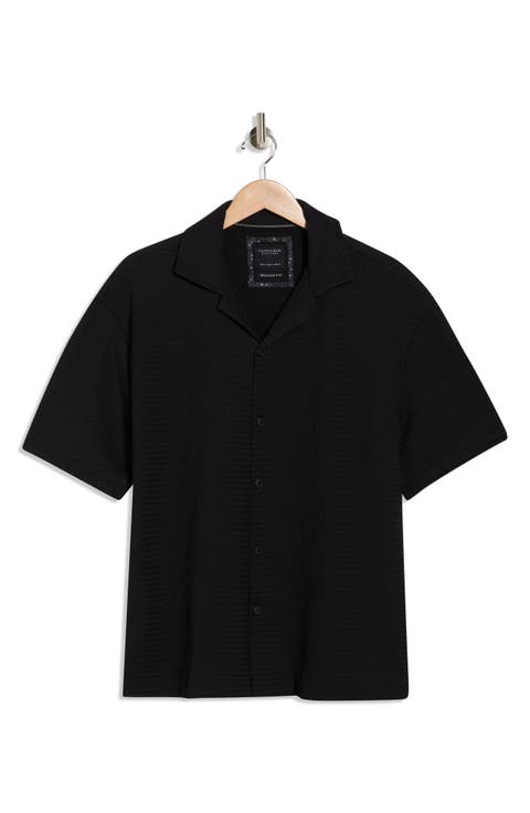 Texture Short Sleeve Button-Up Shirt