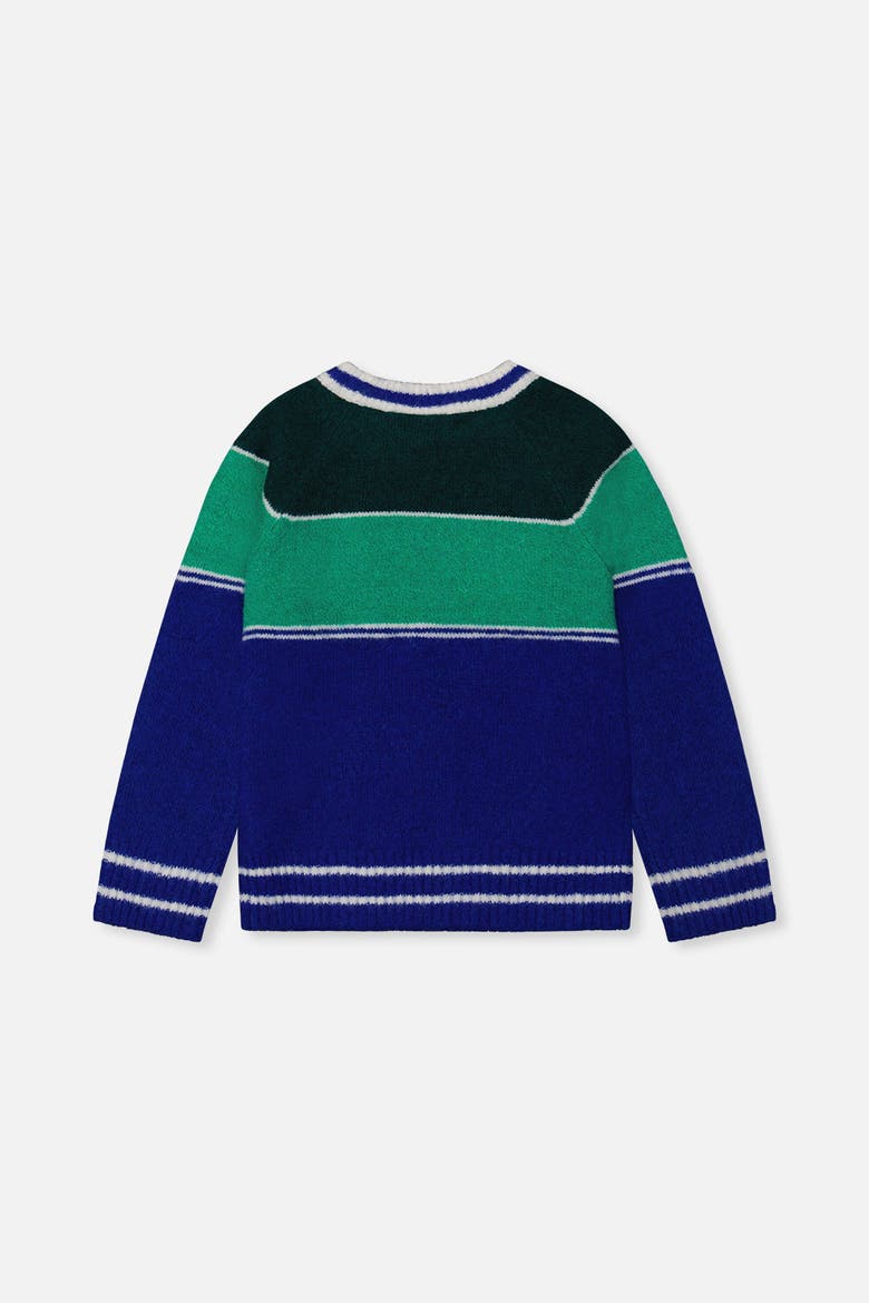 Ski Jacquard Colorblock Ribbed Cuff Sweater, Alternate, color, Dark Blue and Dark Green