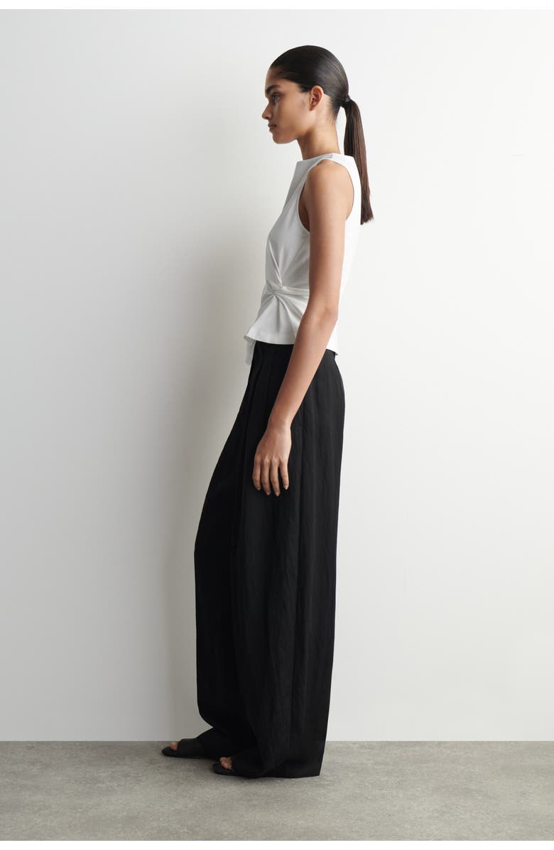 COS Twist-Detail Jersey Top, Alternate, color, White