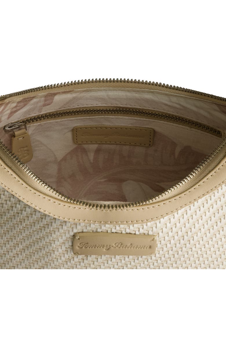 Tommy Bahama Soft Woven Zip-Top Hobo, Alternate, color, Tan/White