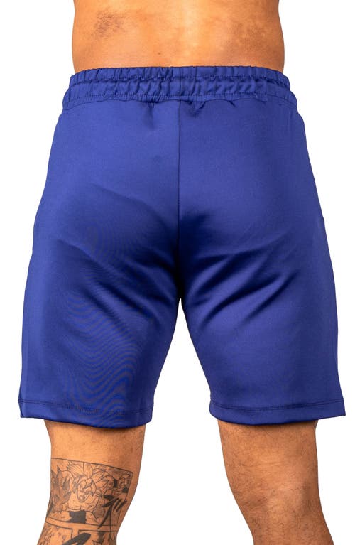 Maceoo Shield Blue Drawstring Shorts In Blue