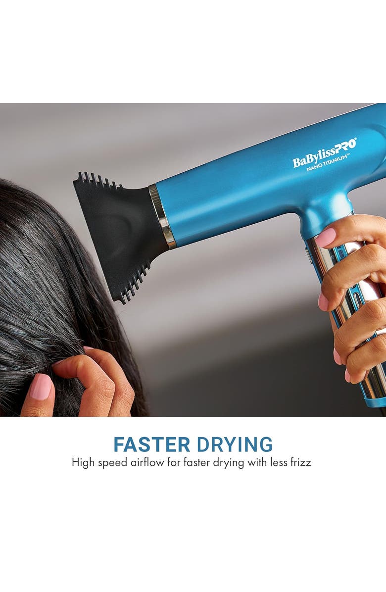 BaBylissPRO Nano Titanium Nano Light Ionic Dryer, Alternate, color, Black