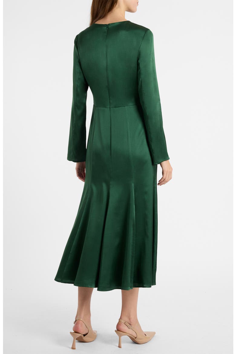 Melara Midi Dress in Stretch Silk Crepe de Chine, Alternate, color, Evergreen