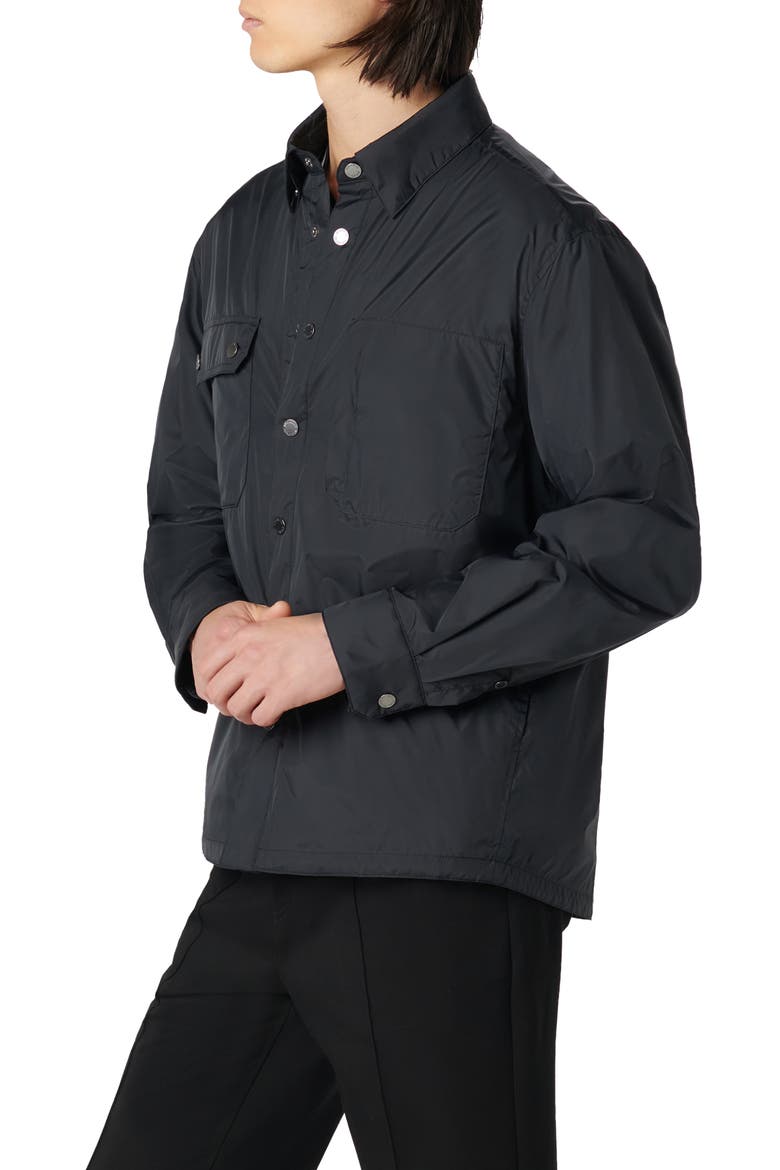 Water Resistant Nylon Shirt Jacket, Alternate, color, BLACK