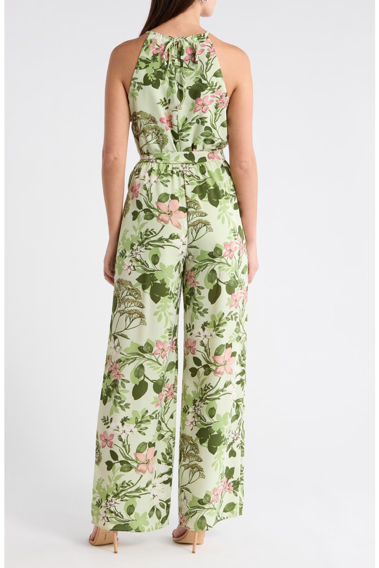 Zane Floral Lighthearted Tropical Print Jumpsuit, Alternate, color, GRN-PINK-MUL