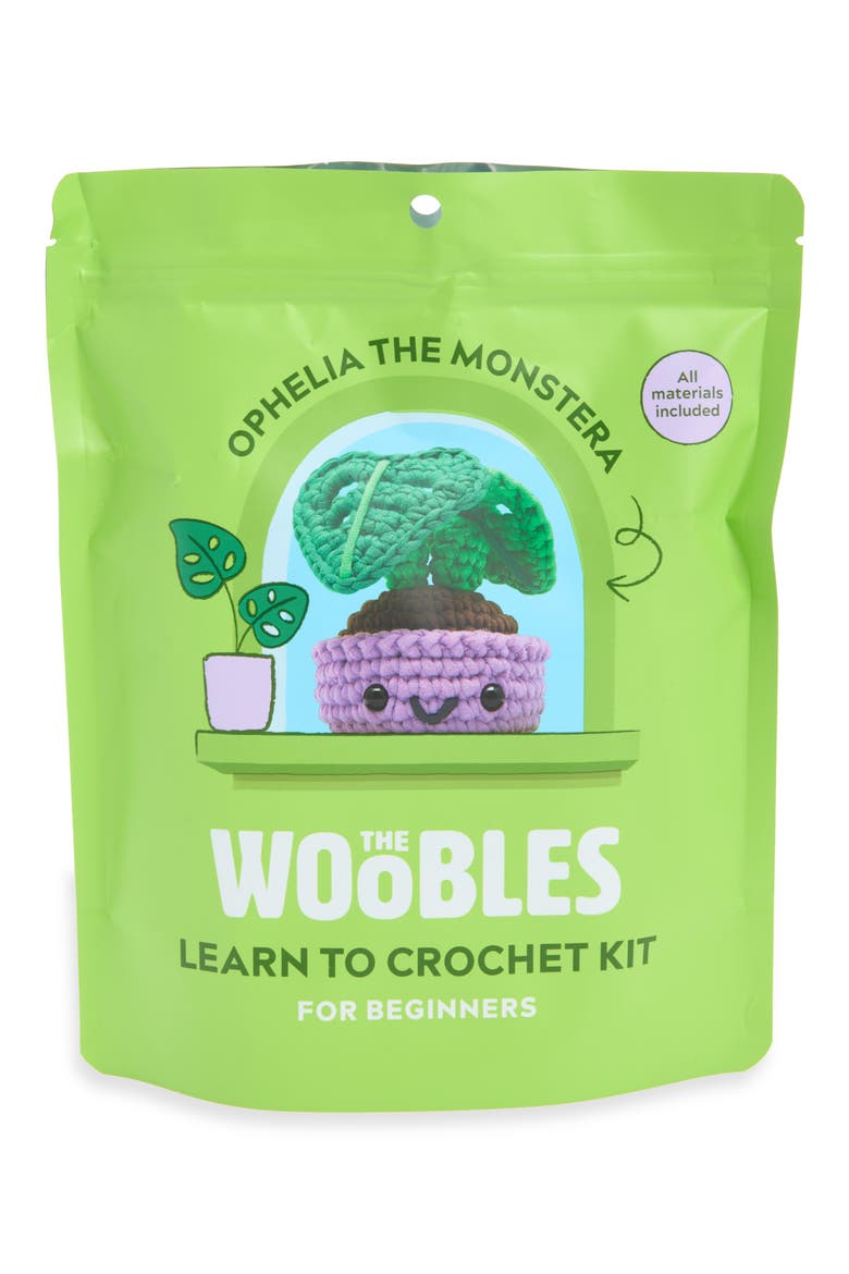 Monstera Plant Crochet Kit, Main, color, GREEN