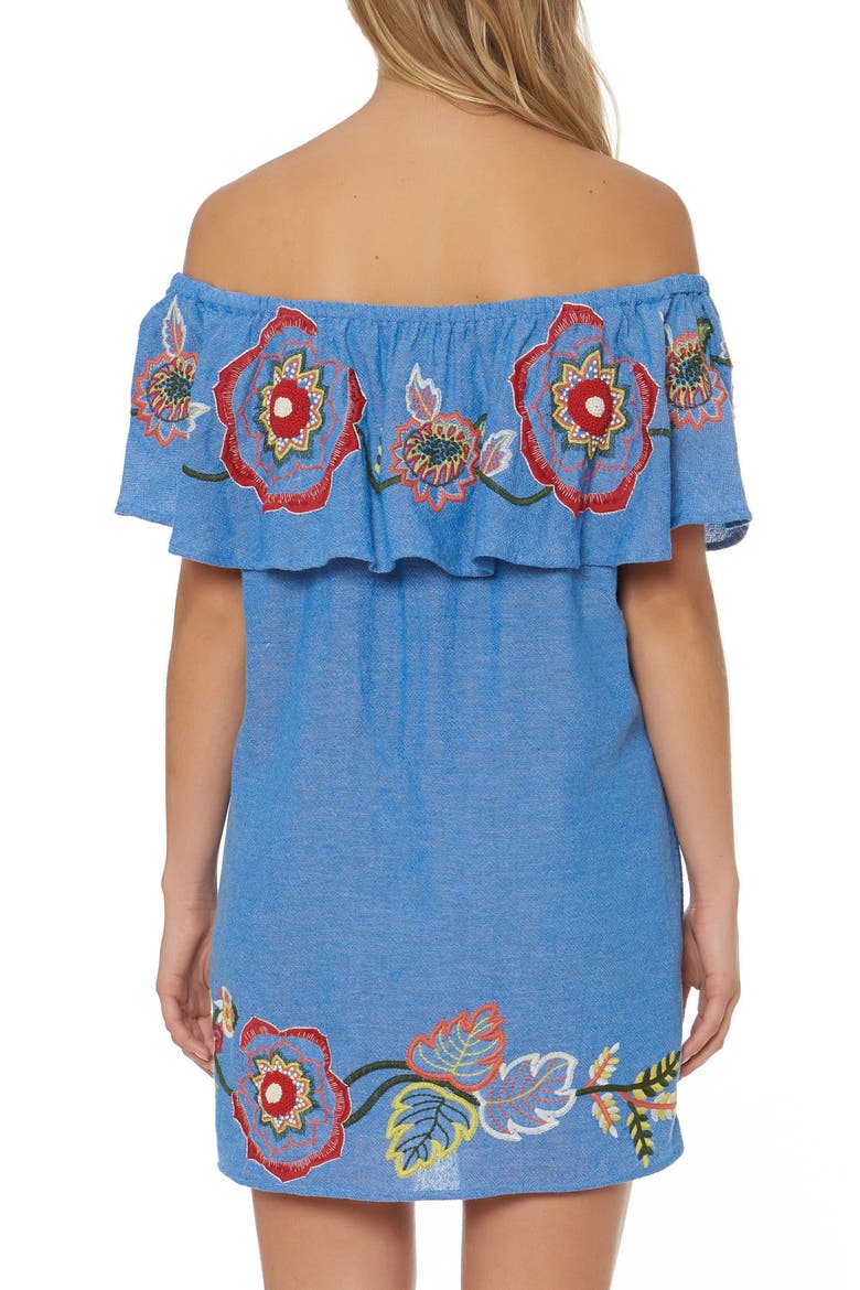 Adelaid Off the Shoulder Cover-up Dress, Alternate, color, CHAMBRAY