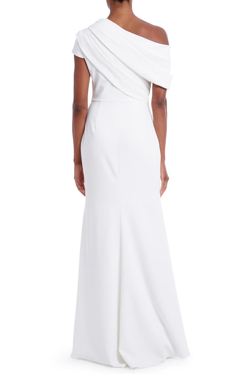 Badgley Mischka Collection One-Shoulder Crepe Gown, Alternate, color, 