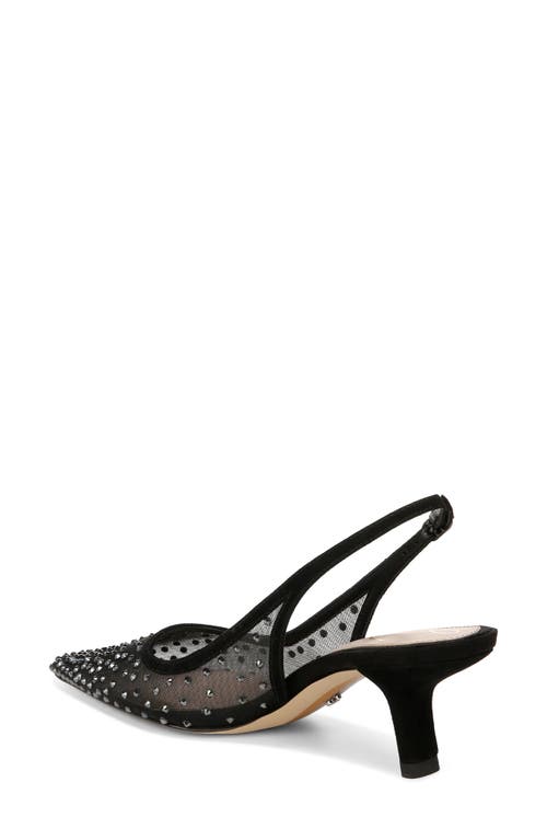 Shop Sam Edelman Bianka Slingback Mesh Pointed Toe Pump In Black Crystal