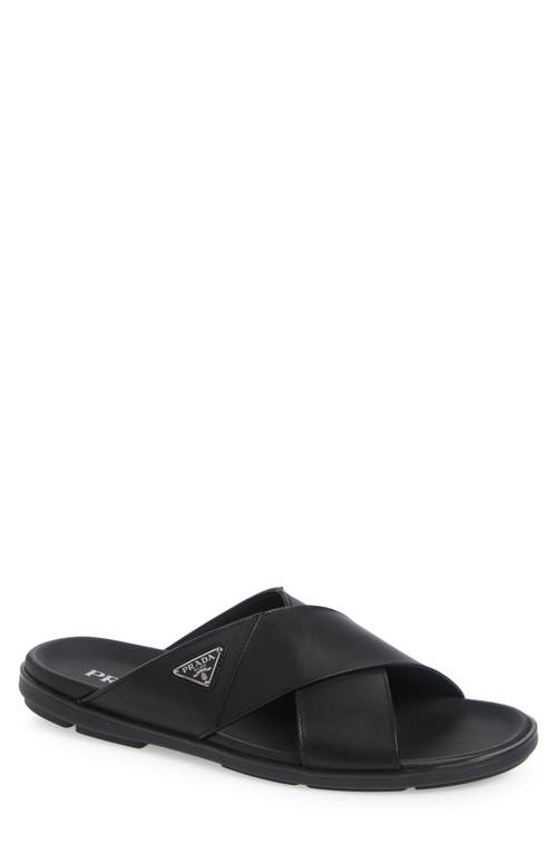 Prada Sandali Slide Sandal In Nero