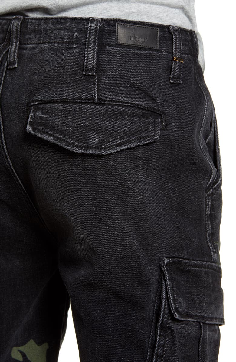 Hudson Jeans Cut Off Denim Cargo Shorts, Alternate, color,