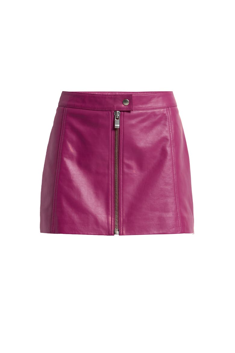 Jeremiah Upcycled Leather Skirt, Alternate, color, ROSE