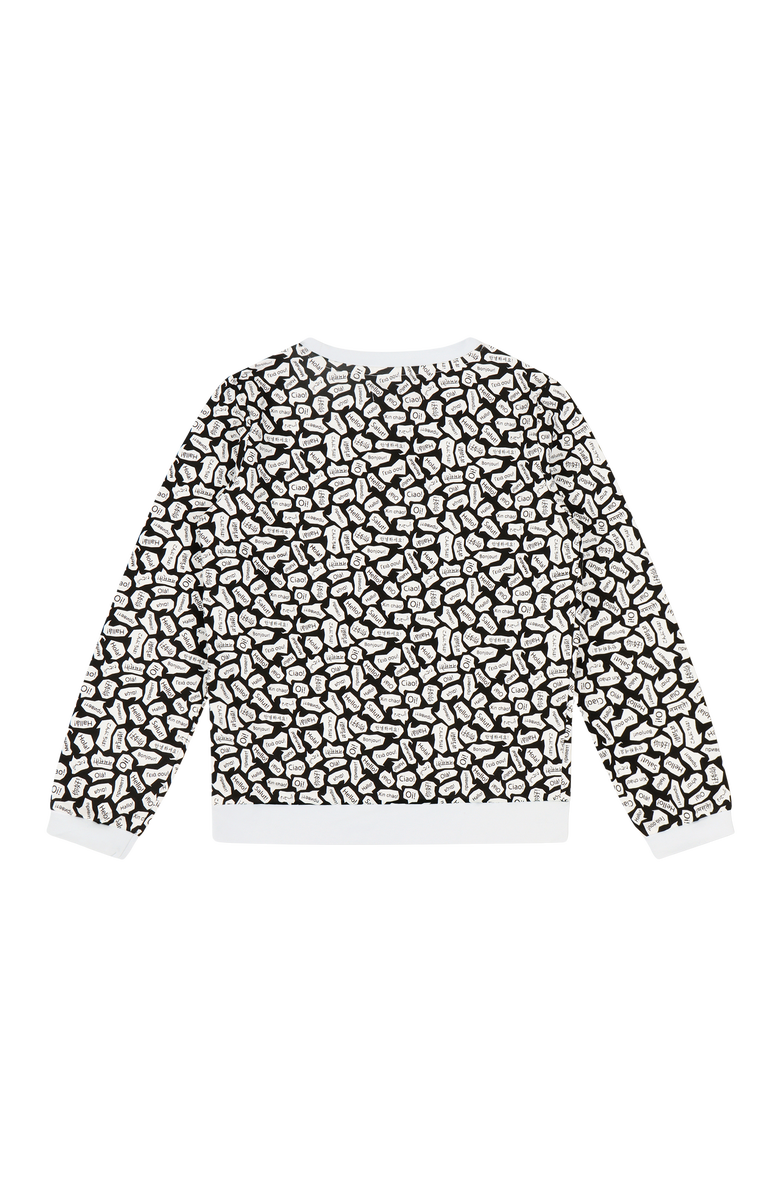 Mixed Up Clothing Kids Crewneck Sweatshirt and Jogger Pants Set - Black/White-Hello, Alternate, color, Black/White/Hello