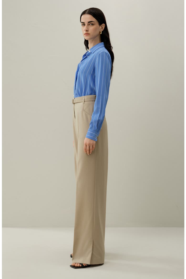 Women's Amalfi Striped Long Sleeves Silk Shirt, Alternate, color, Amalfi Stripe