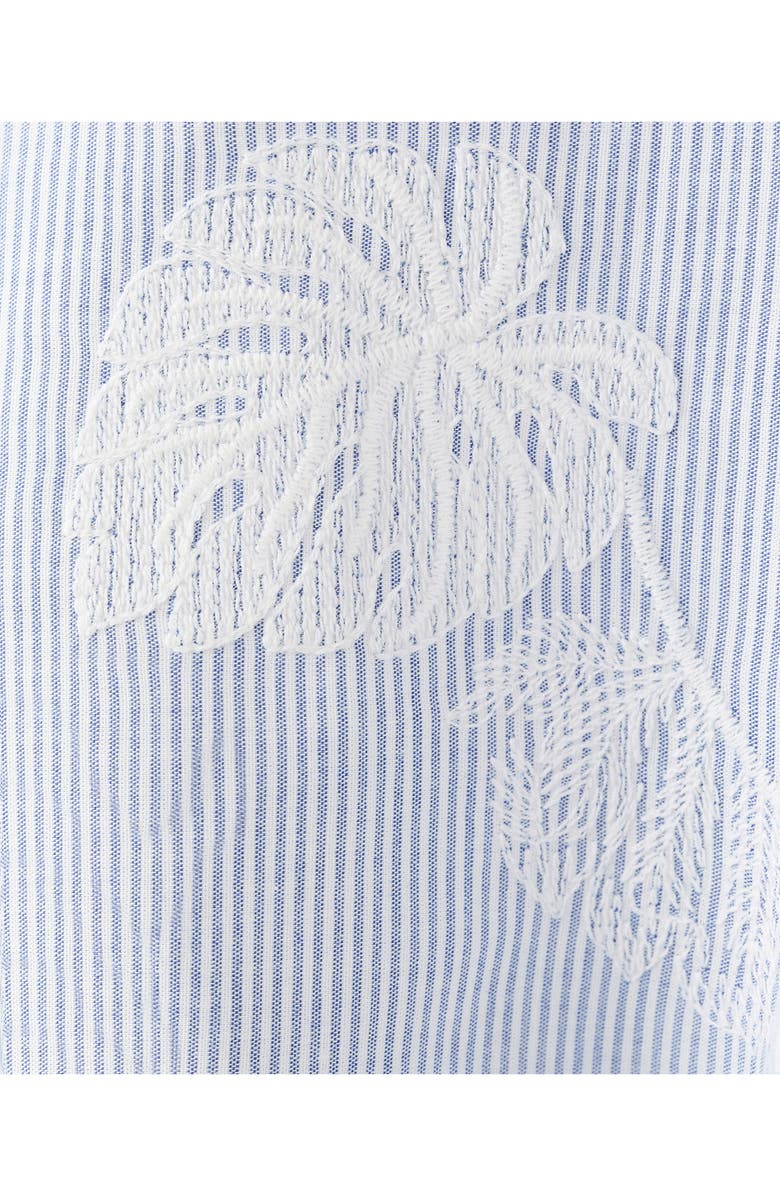 MANGO Embroidered Crop Top, Alternate, color, Blue