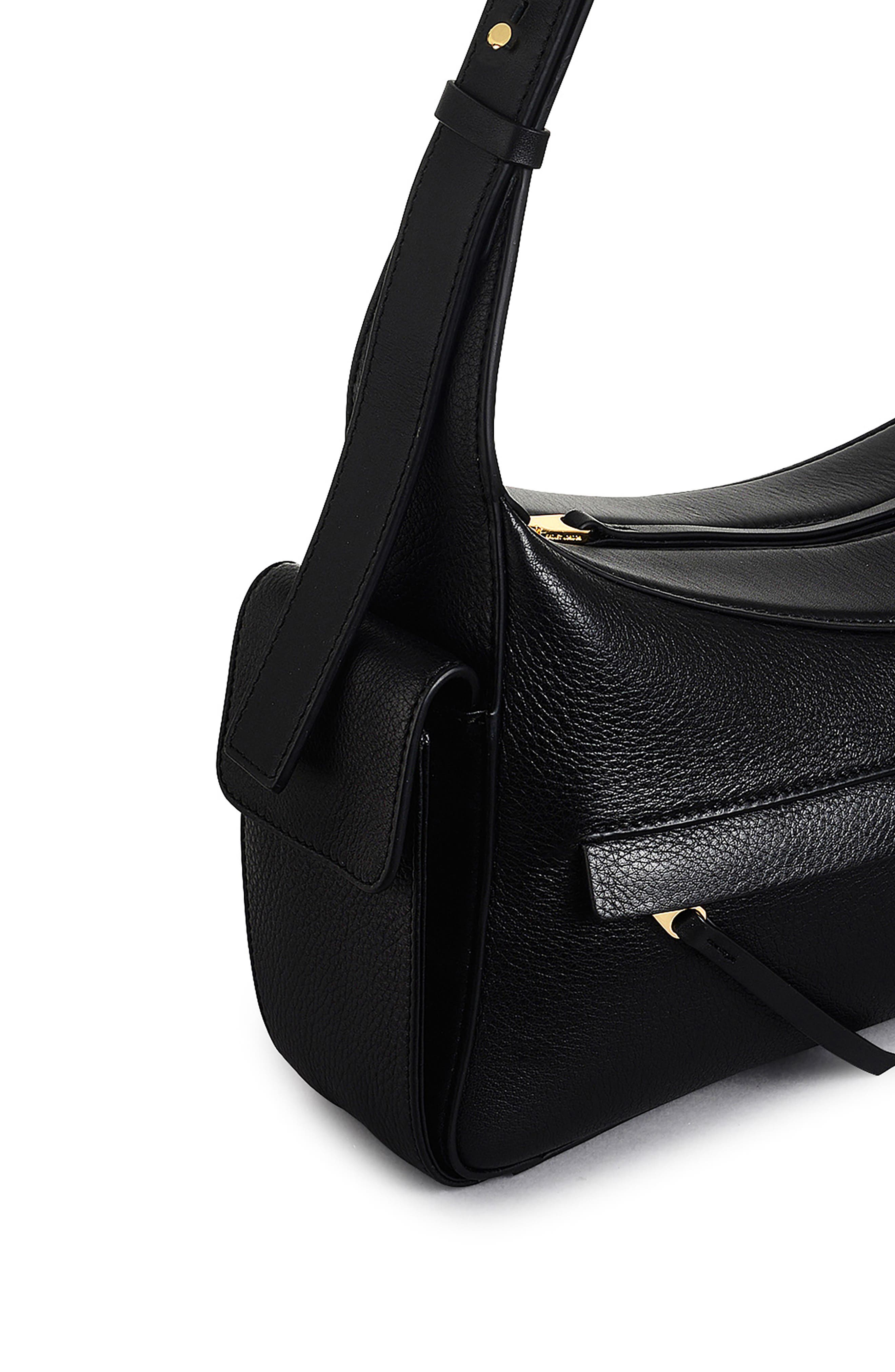 Radley The Fitzrovia Small Zip Top Leather Shoulder Bag, Alternate, color, Black