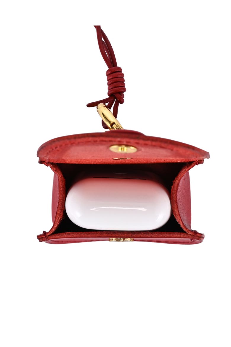 Toti Genuine Leather Mini Structured Charm, Alternate, color, Red