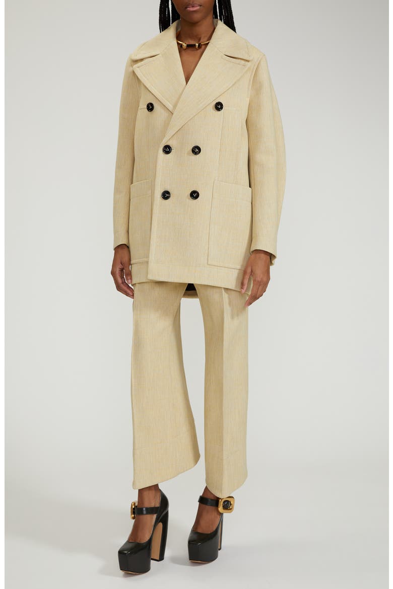 Structured Curved Back Coat, Main, color, OATMEAL MELANGE