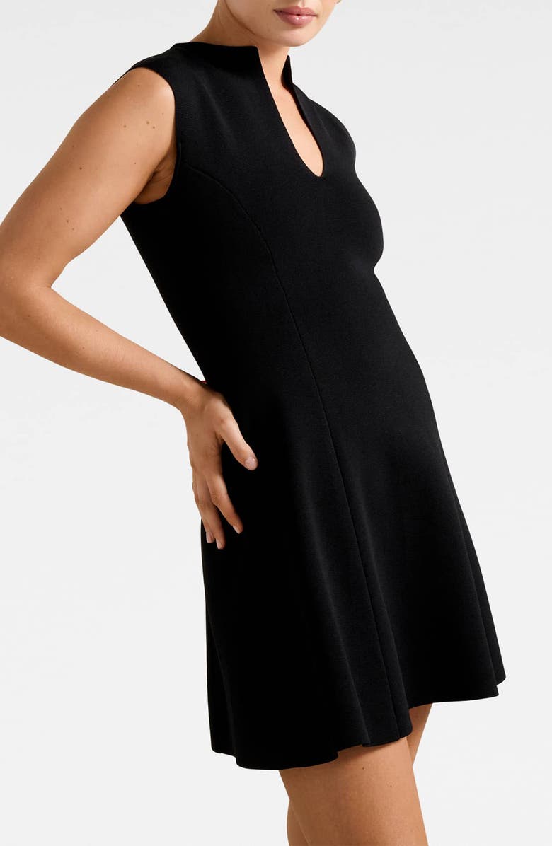 Ever New Katerina Crepe Fit & Flare Minidress, Alternate, color, Black