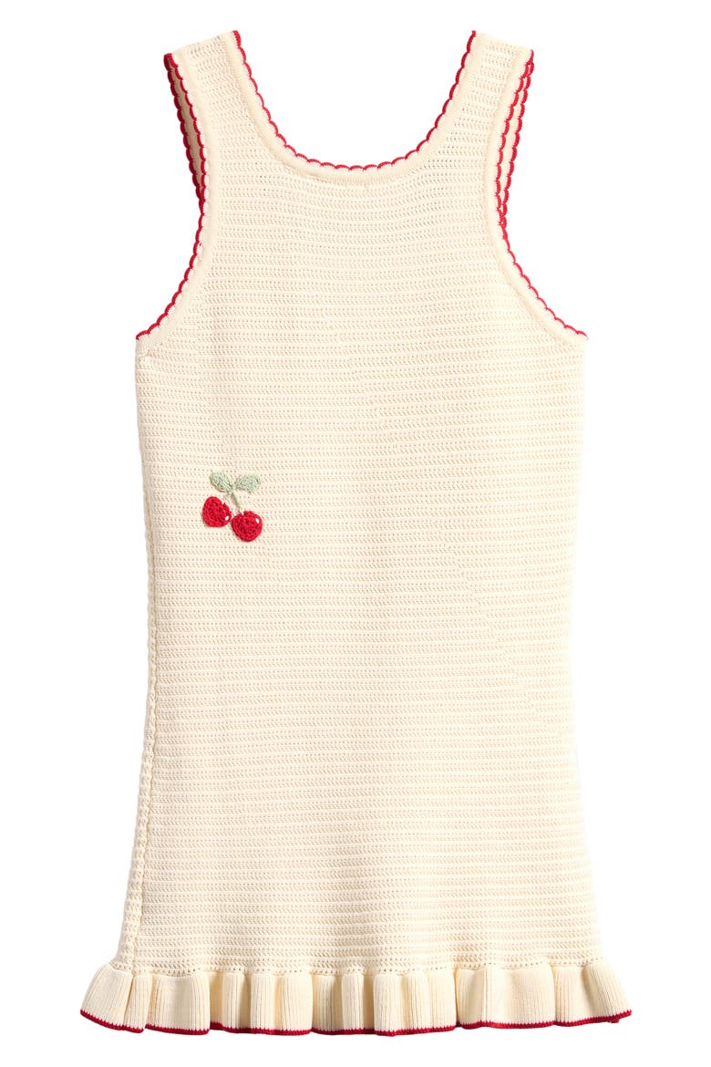 Kids' Ottie Cherry Print Crochet Dress, Alternate, color, CHERRY SAIL