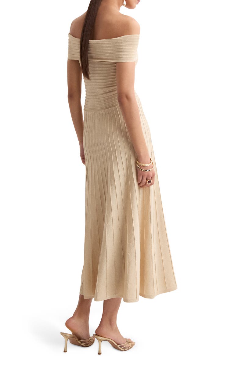 MANGO Off the Shoulder Flared Sweater Dress, Alternate, color,