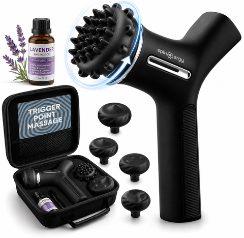 Spinergy Oil-Compatible Lymphatic Drainage Massage Gun Rotary Deep Tissue Massager Gun