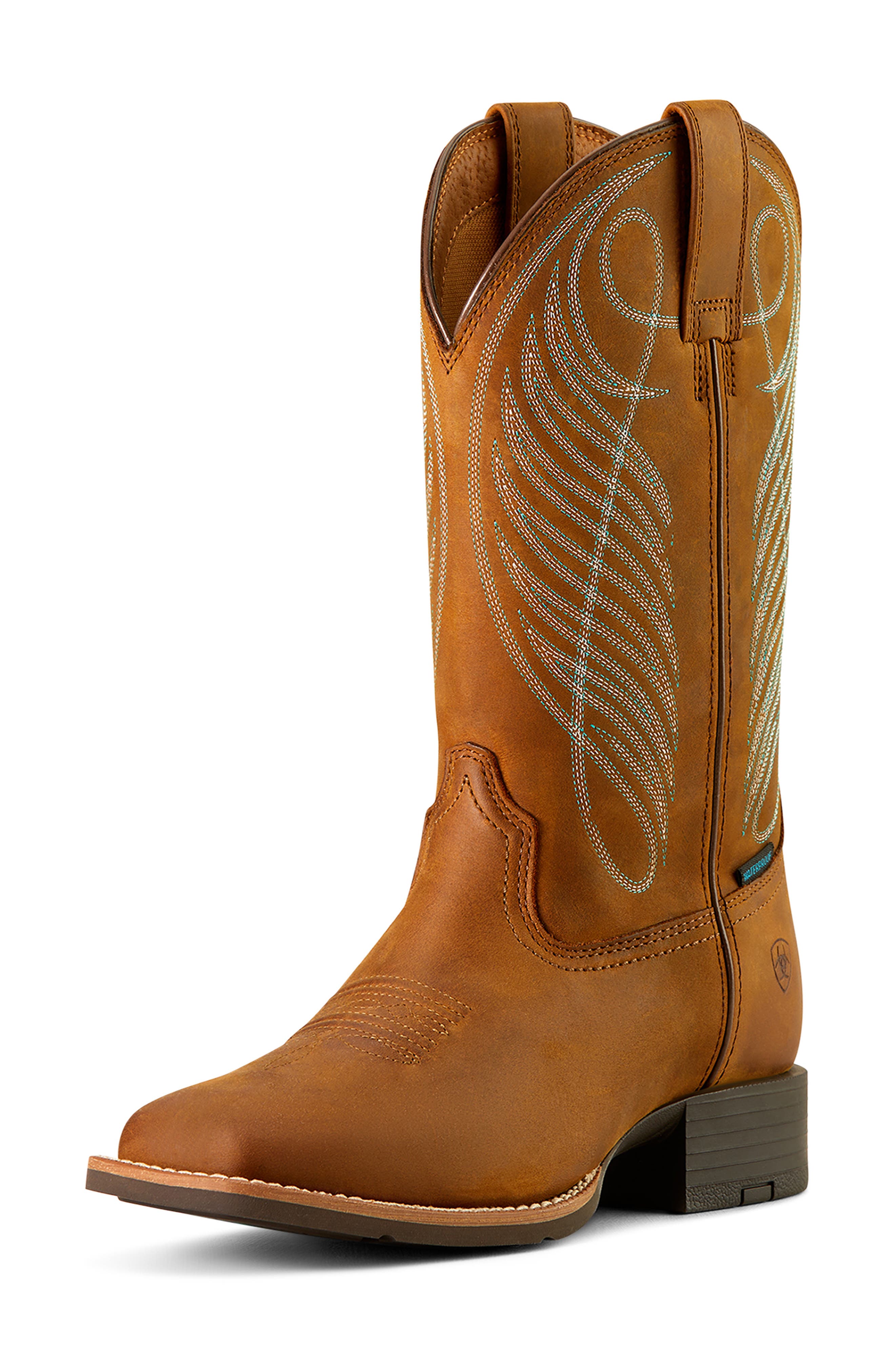 Ariat Round Up H₂O Waterproof Western Boot, Alternate, color, Brown