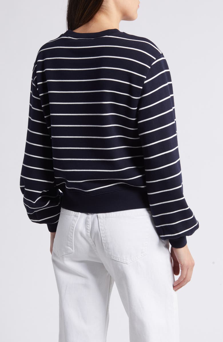 FRAME Stripe Blouson Sleeve Cotton Sweatshirt, Alternate, color,
