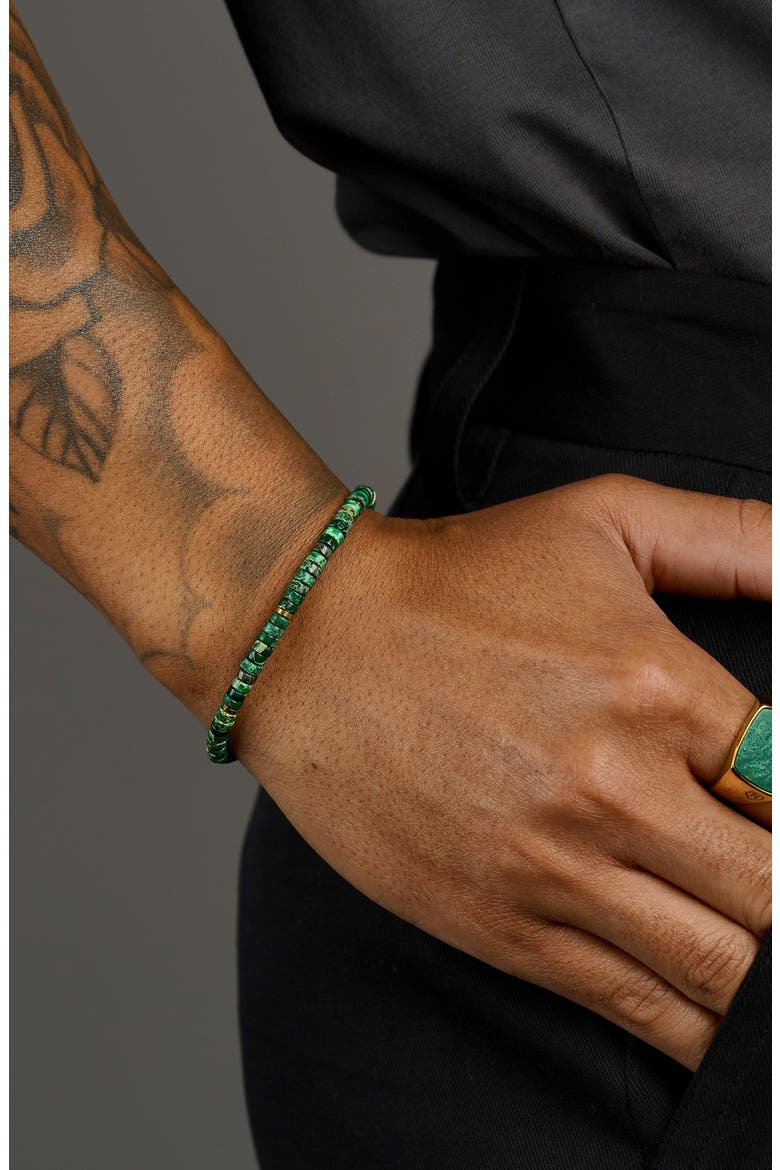 Malachite Heishi Bracelet, Alternate, color, Dark Green Malachite