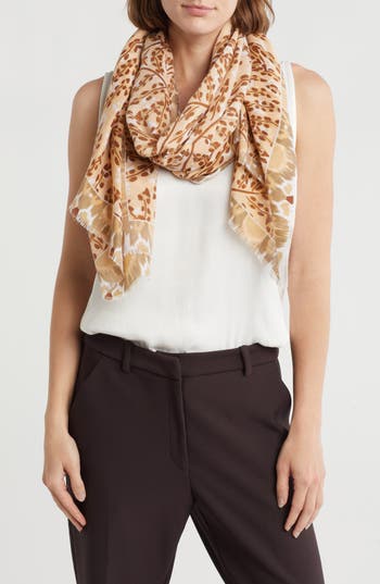 Area Stars Abstract Print Scarf In Neutral
